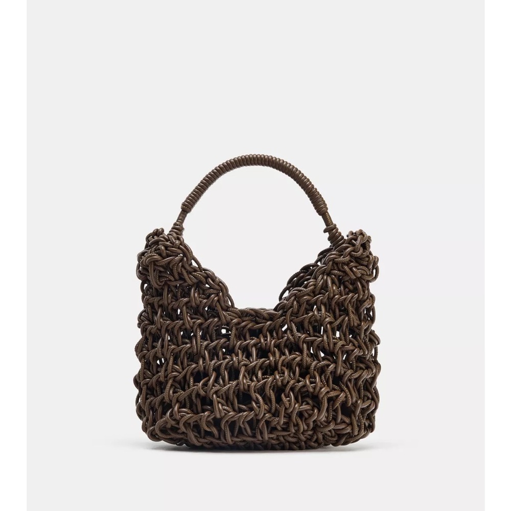 NWT Zara topstitched Woven Handbag